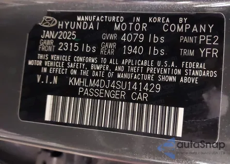 2025 Hyundai Elantra Hybrid Blue z USA, uszkodzony, nr VIN KMHLM4DJ4SU141429